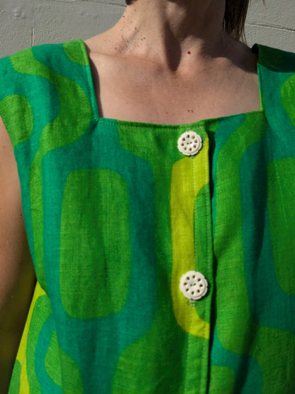 Handmade Mid-Century Tablecloth Dress