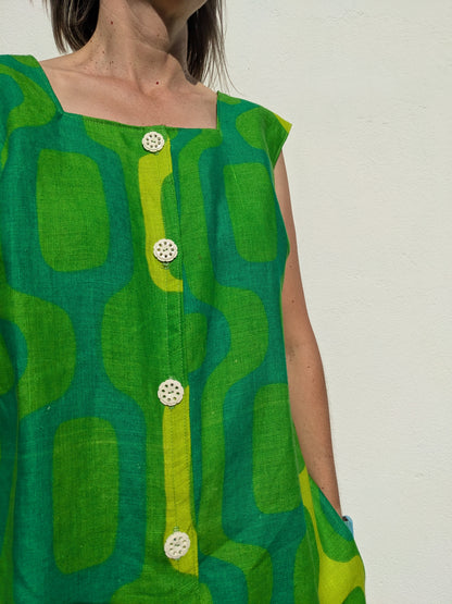 Handmade Mid-Century Tablecloth Dress