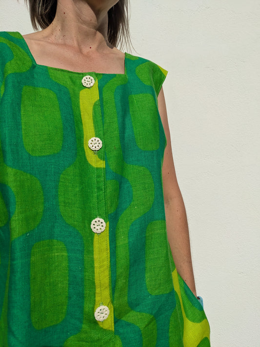 Handmade Mid-Century Tablecloth Dress