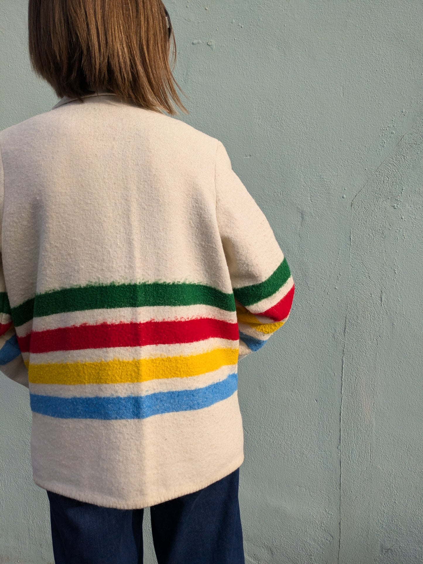Handmade Vintage Striped Blanket Jacket