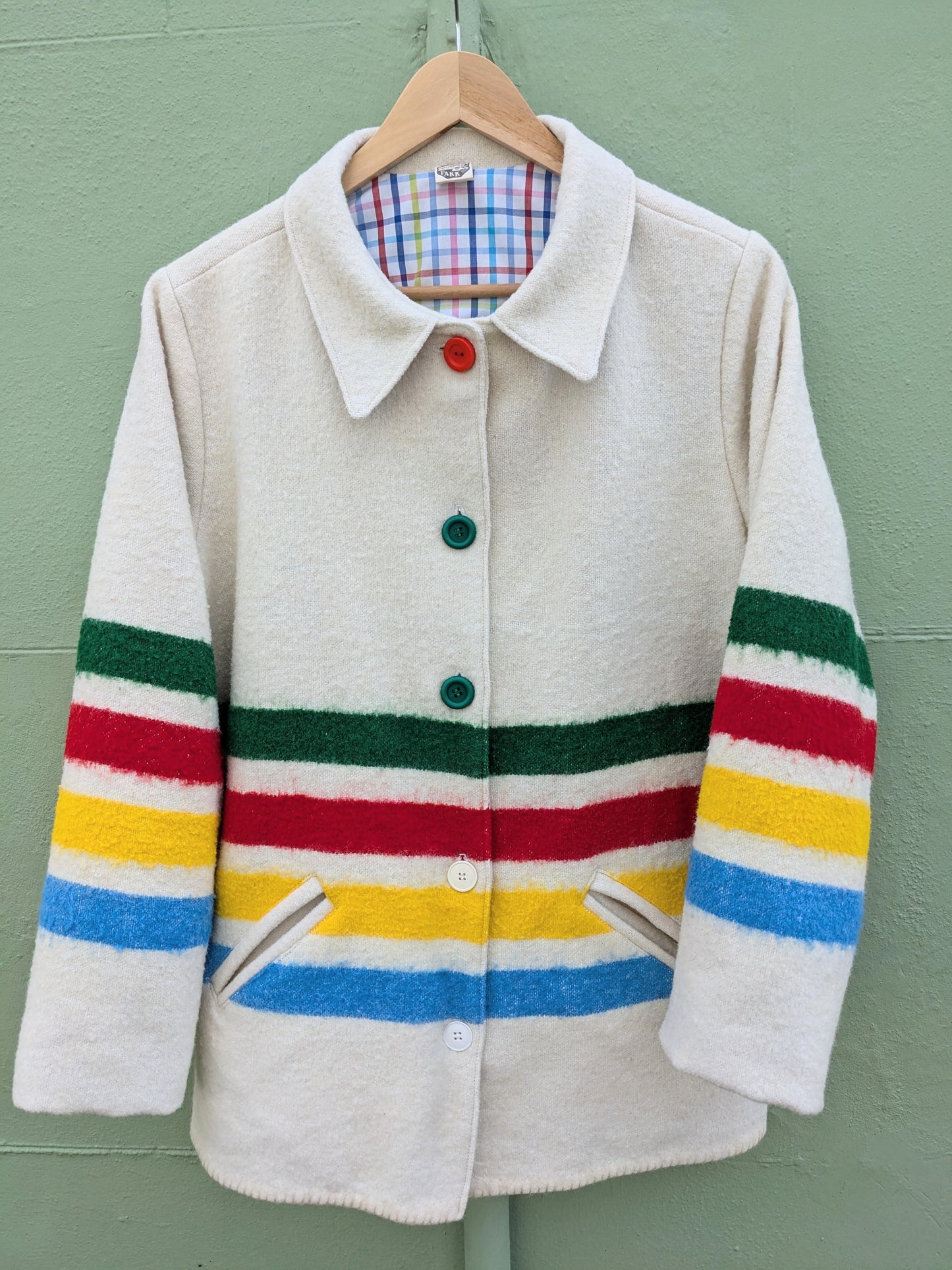 Handmade Vintage Striped Blanket Jacket