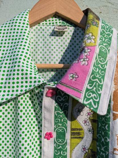 Handmade Vintage Irish-Themed Teatowel Shirt