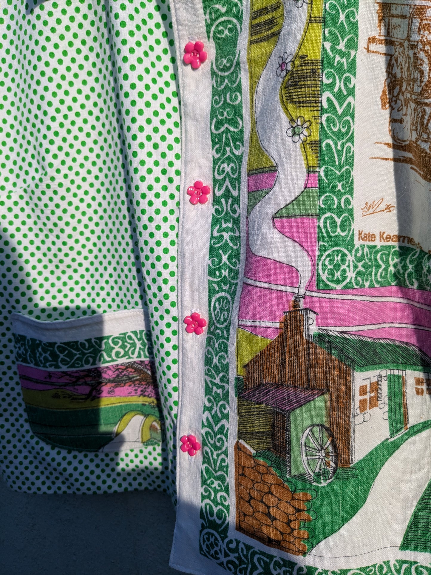 Handmade Vintage Irish-Themed Teatowel Shirt