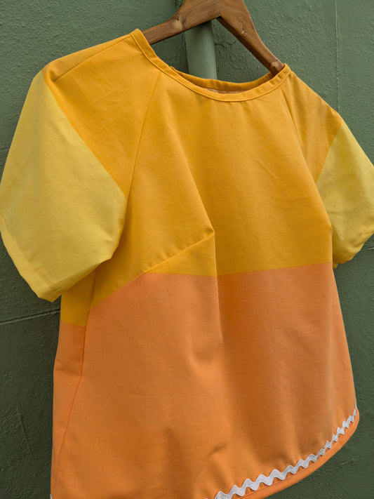 Handmade Vintage Colour Block top