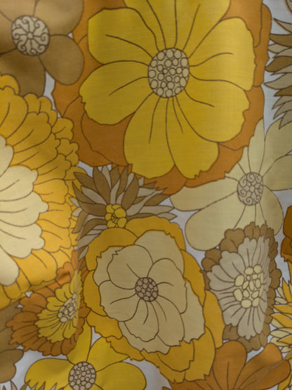 Handmade Vintage Yellow Floral Raglan Sleeve Top (Size 14)