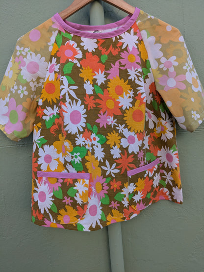 Handmade Vintage Floral Raglan Sleeve Top