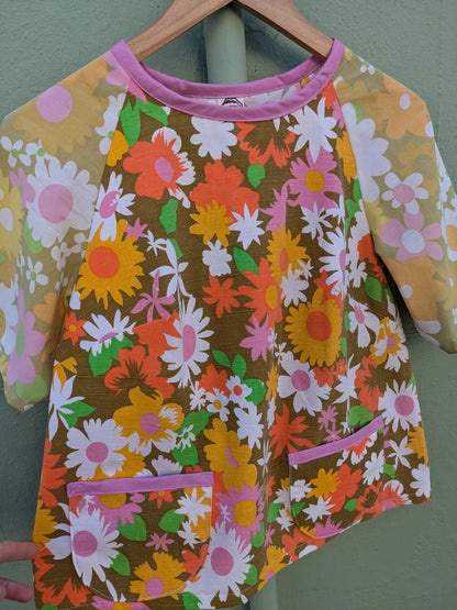 Handmade Vintage Floral Raglan Sleeve Top