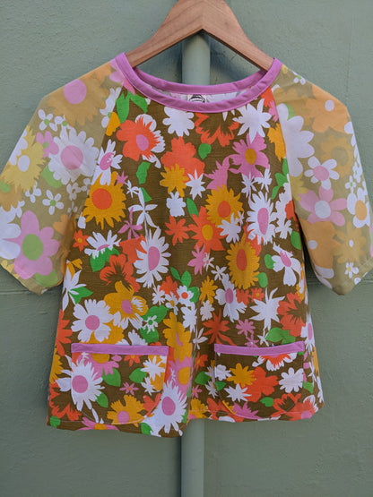 Handmade Vintage Floral Raglan Sleeve Top