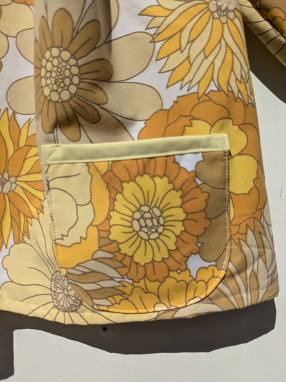 Handmade Vintage Yellow Floral Raglan Sleeve Top (Size 16)