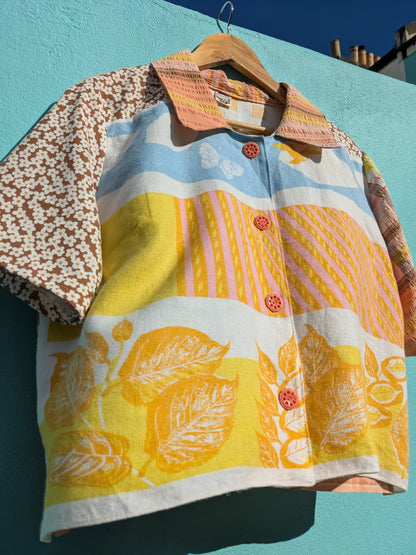 Handmade Vintage Summer Field Tea Towel Shirt