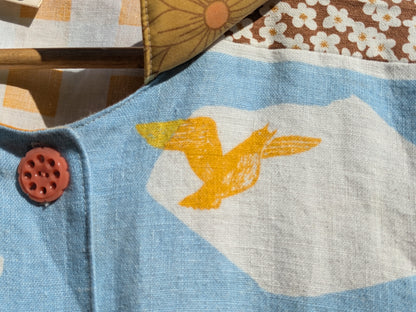 Handmade Vintage Summer Field Tea Towel Shirt