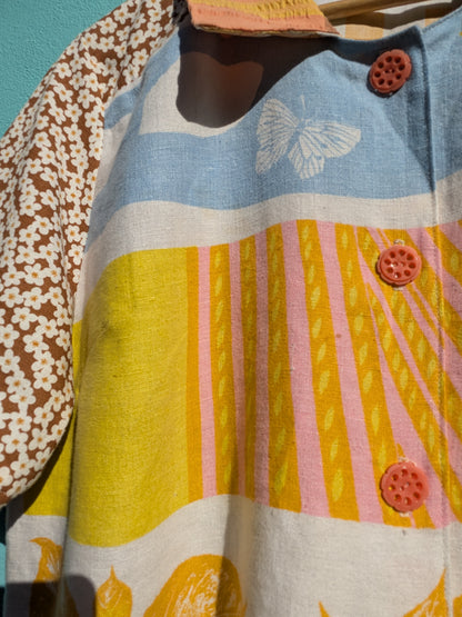 Handmade Vintage Summer Field Tea Towel Shirt