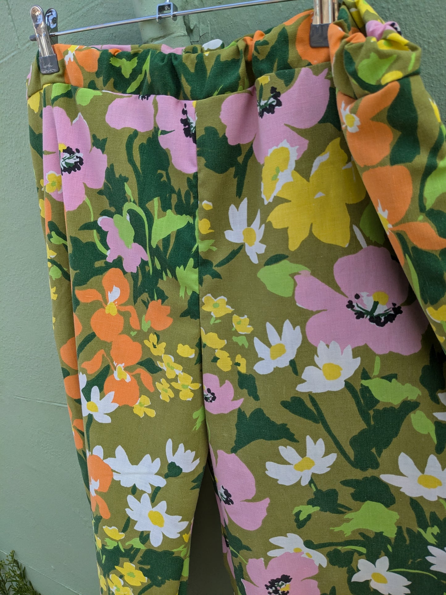 Handmade Vintage Fabric Floral Trousers