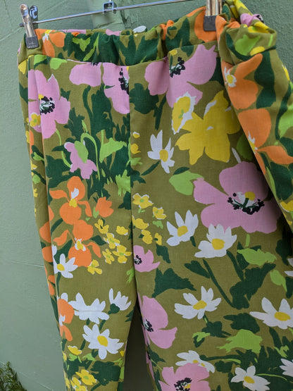 Handmade Vintage Fabric Floral Trousers