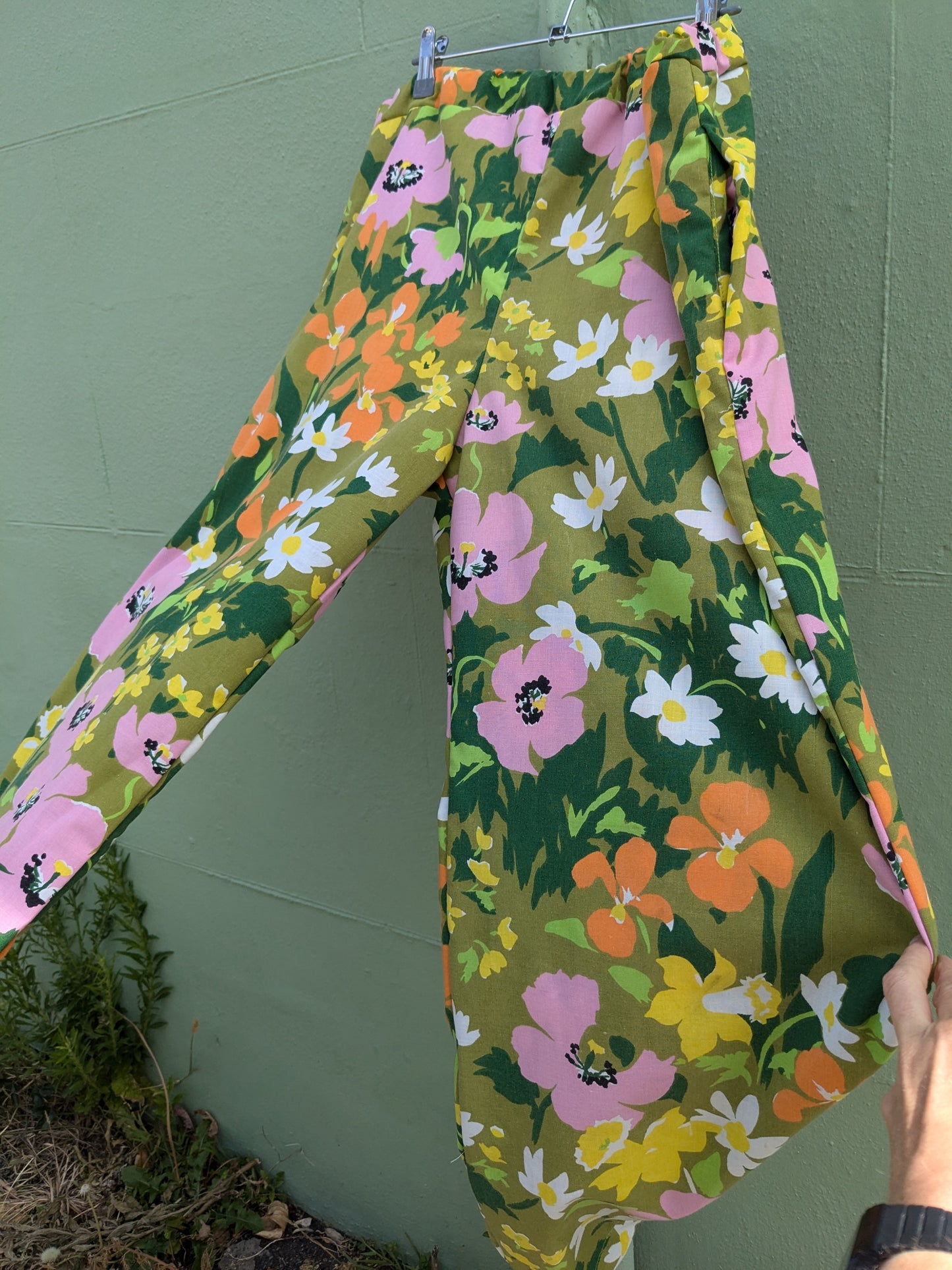 Handmade Vintage Fabric Floral Trousers