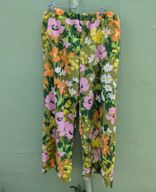 Handmade Vintage Fabric Floral Trousers