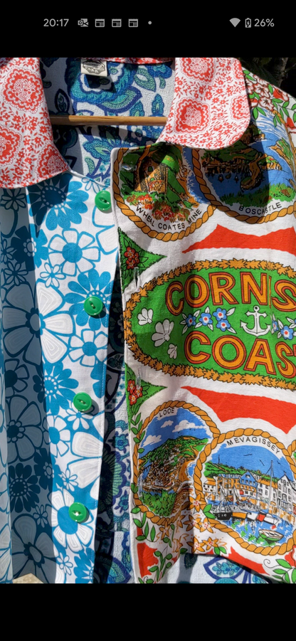 Handmade Vintage Cornish Teatowel Shirt