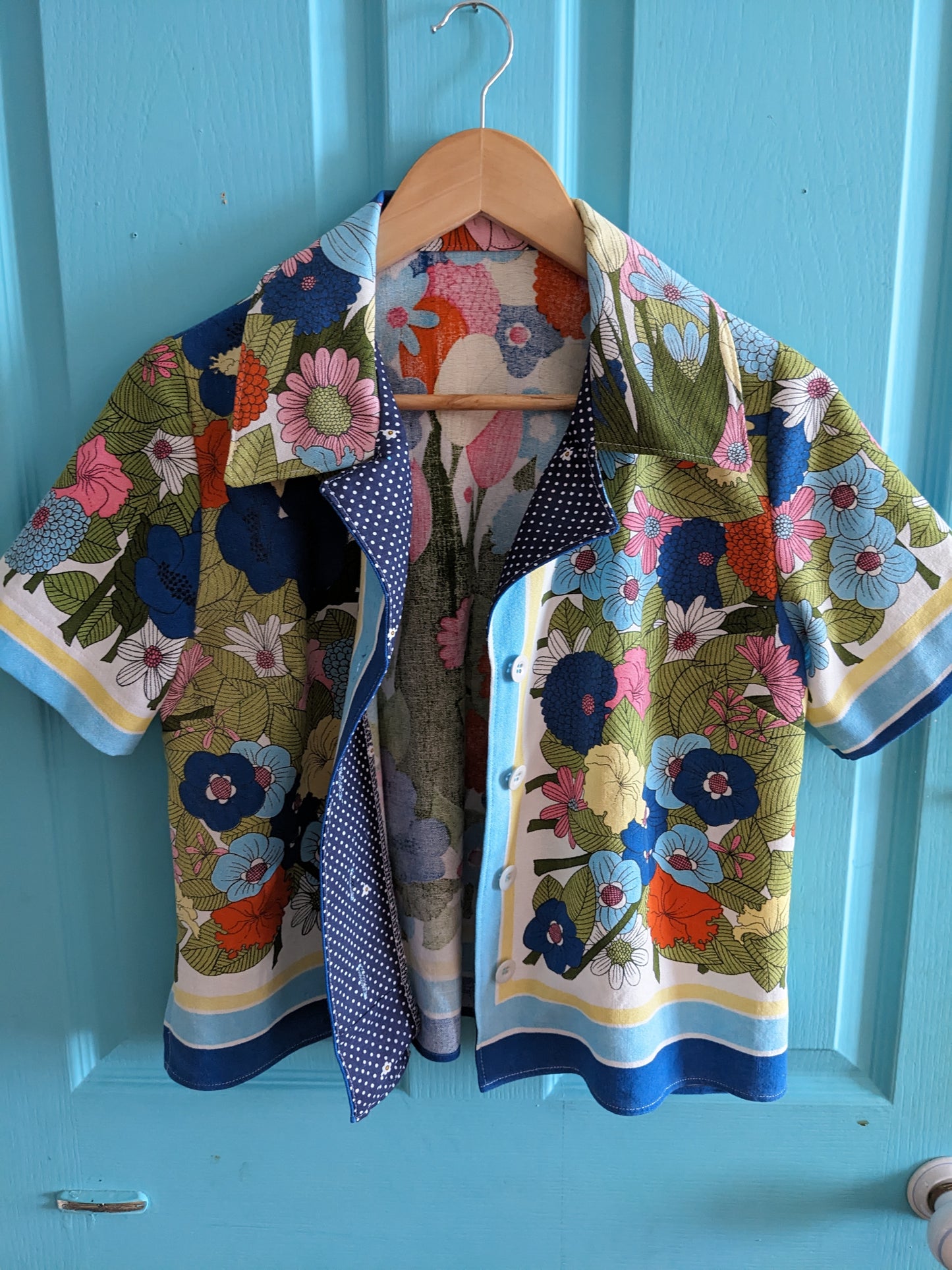 Handmade Vintage Tablecloth Floral Shirt
