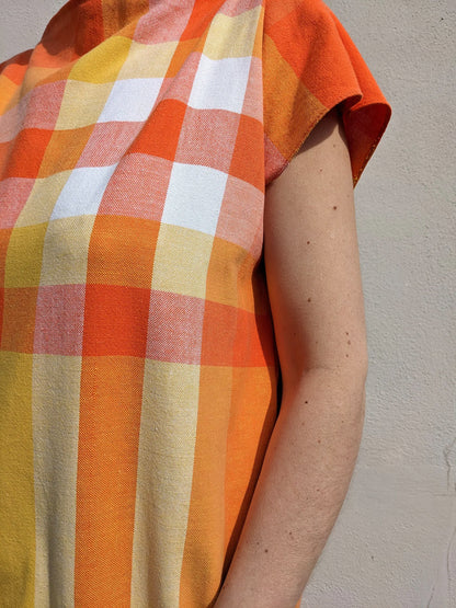 Vintage Tablecloth Check Dress